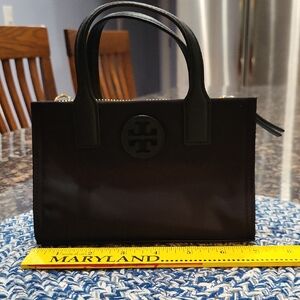 Tory Burch Black Nylon Mini Tote Bag